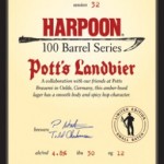 The Harpoon Brewery Announces the 32nd 100 Barrel Series Beer, Pott’s Landbier